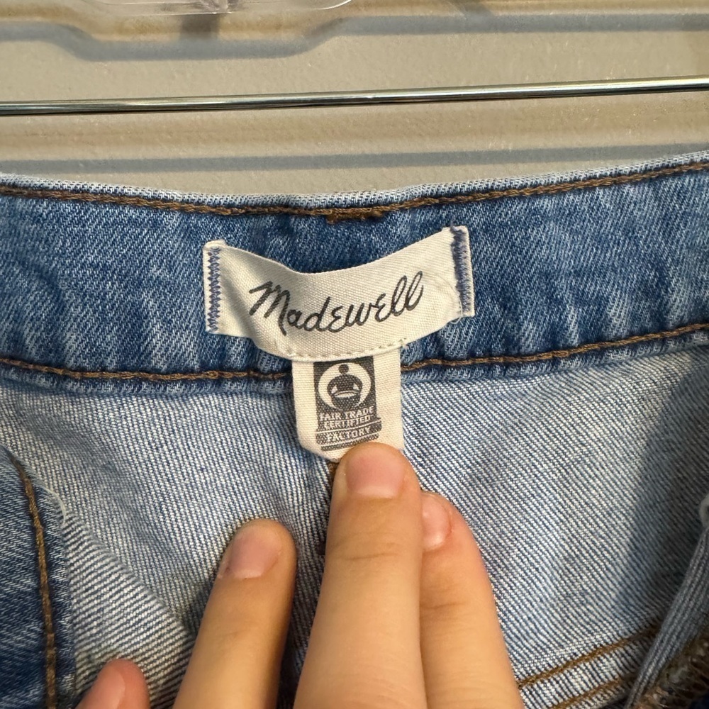 Madewell High Rise Slim Crop Boy Jean Light Blue Distressed Boyfriend Jeans - Picture 5 of 10